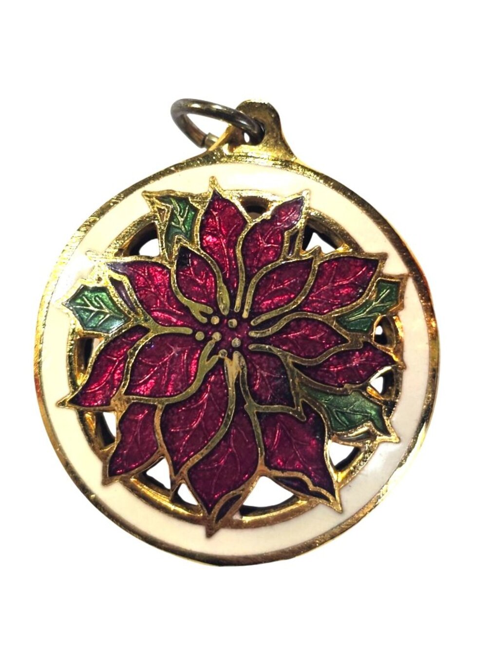 Hallmark Keepsake Miniature Ornament Cloisonné Poinsettia Precious Edition 1990